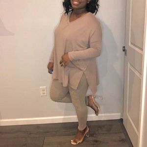 Cotton Moto Leggings-Ash Mocha